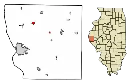 Location of Mendon in Adams County, Illinois.