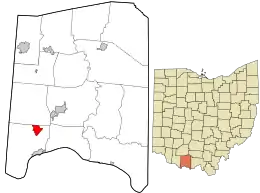 Location in Adams County and the state of Ohio