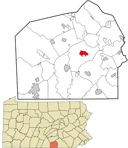 Location in Adams County and the state of Pennsylvania.