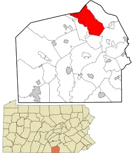 Location in Adams County and the state of Pennsylvania.