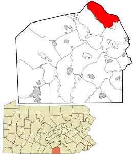 Location in Adams County and the state of Pennsylvania.