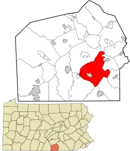 Location in Adams County and the state of Pennsylvania.