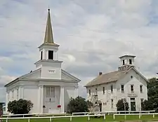 The Addison Community Baptist Church and Addison Town Hall located at Addison Four Corners.