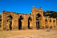 Screen of the Adhai Din Ka Jhonpra mosque, Ajmer, c. 1229; Corbel arches, some cusped.