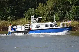 Schleswig-Holstein Police Watercat 1100 P police boat Adler in the Kiel Canal (2022)