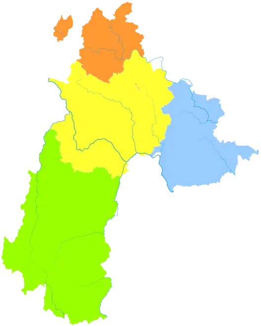 Zhongshan is the division with multiple exclaves on this map of Liupanshui