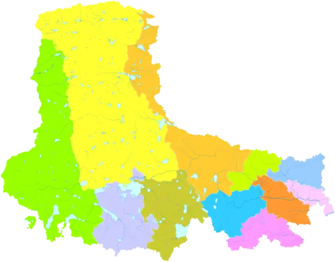 Location of Shuanghu County (light yellow, #FFFF31) in Nagqu