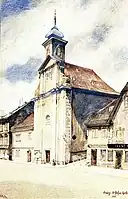 Adolf Hitler's painting of the St. Roch's chapel made in 1912