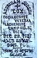 Gravestone rubbing of Confederate war veteran, Plaquemine, Louisiana