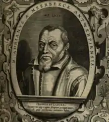 Engraving of the author at the age of 57 (1620)