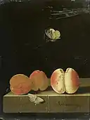 Still life with peach and two apricots, sold 1 December 2009