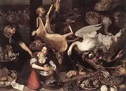 Kitchen Scene (1616) by Adriaen van Nieulandt the younger