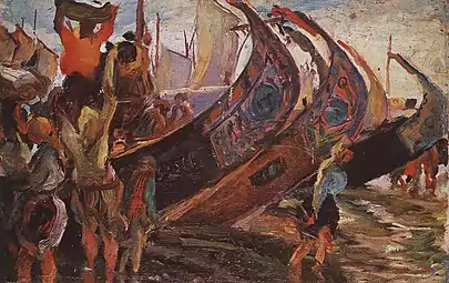 Unloading the Boats (c.1930)