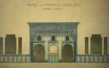 The public entrance design drawing by architect Laforgue