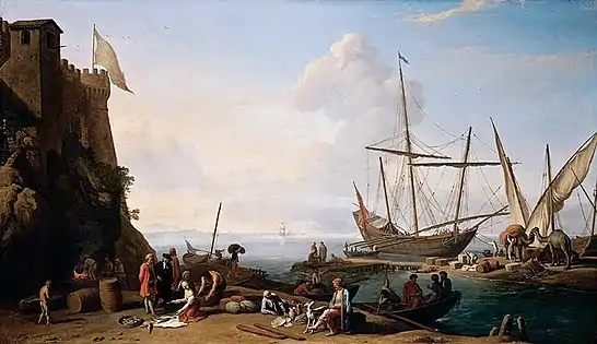 Mediterranean Harbour Scene, Private Collection, Unknown location