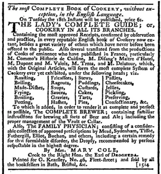 press advertisement giving details of the book, including claimed sources and a list of chapters