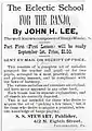 1886. Eclectic School for the Banjo, part 1.