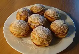 Tray of æbleskiver with cardamom