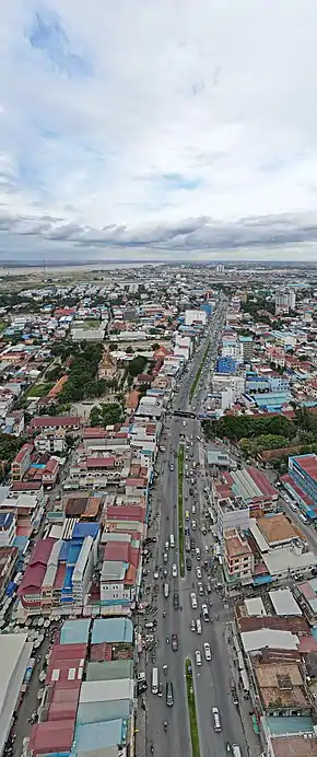 Aerial View of National Highway 1 from Monivong Bridge.jpg