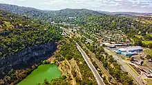 Aerial view of the Ferntree Gully Quarry Recreational Reserve, minutes away from the station, January 2019