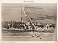 Aerial view, ESE, of West Palm Beach Canal, Canal Point, Florida, 1940, from over Lake Okeechobee.