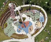 Aerial view of Dolores Park playground, 2012