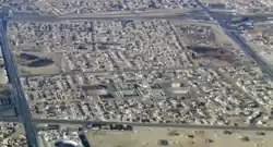 Aerial view of Leabaib, looking west