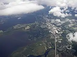 Aerial view of Oldsmar from the east