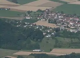 Aerial view of Penthalaz village