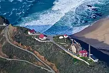 A Aerial photo of Point Sur Lighthouse