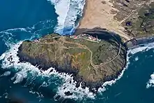 A Photo taken from aircraft with Nikon camera of Point Sur Lighthouse