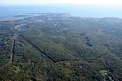 Aerial view of The Preserve and Long Island Sound