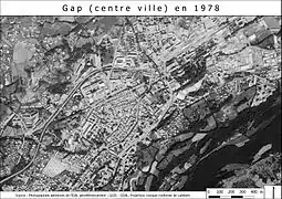 An aerial photograph of Gap (IGN) from 1978