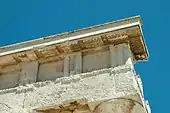 Doric frieze of the Temple of Aphaea from Aegina (Greece), with triglyphs and metopes