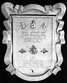 Historical plaque showing regimental alliance to The DWR