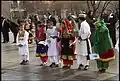 The Afghan children wearing a traditional clothes