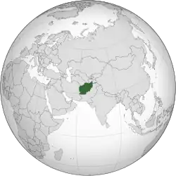 Location of Democratic Republic of Afghanistan