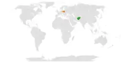 Map indicating locations of Afghanistan and Poland