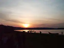 Kalangala beach overlooking the lake at sunset