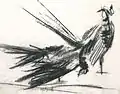 "After the battle, pheasant" by Thanassis Stephopoulos (Charcoal drawing - 1995)
