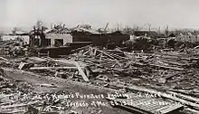 A Postcard Image Showing the Aftermath of 1917 Tornado Damage to The Kahler Co., New Albany, Indiana