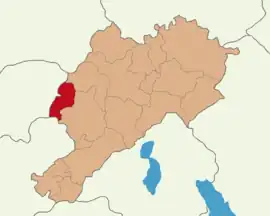 Map showing Hocalar District in Afyonkarahisar Province