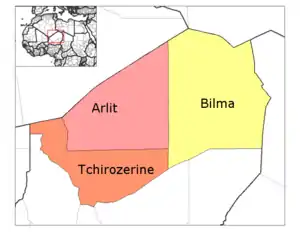 Bilma Department location in the region