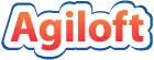 Agiloft in orange lettering surrounded by a blue outline.