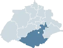 Location of Aguascalientes within the state
