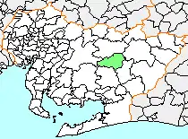 Location of Shimoyama in Aichi Prefecture