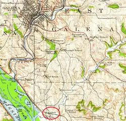 Aiken highlighted on 1911 USGS Map