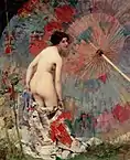 Aimé Morot, Nude with a Japanese Umbrella