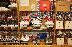 A wall of Air Jordan sneakers