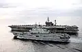 America operating with the Italian aircraft carrier Giuseppe Garibaldi during her final deployment in January 1996